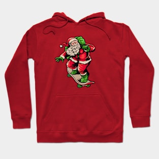 Vintage Skateboarding Santa Claus Hoodie